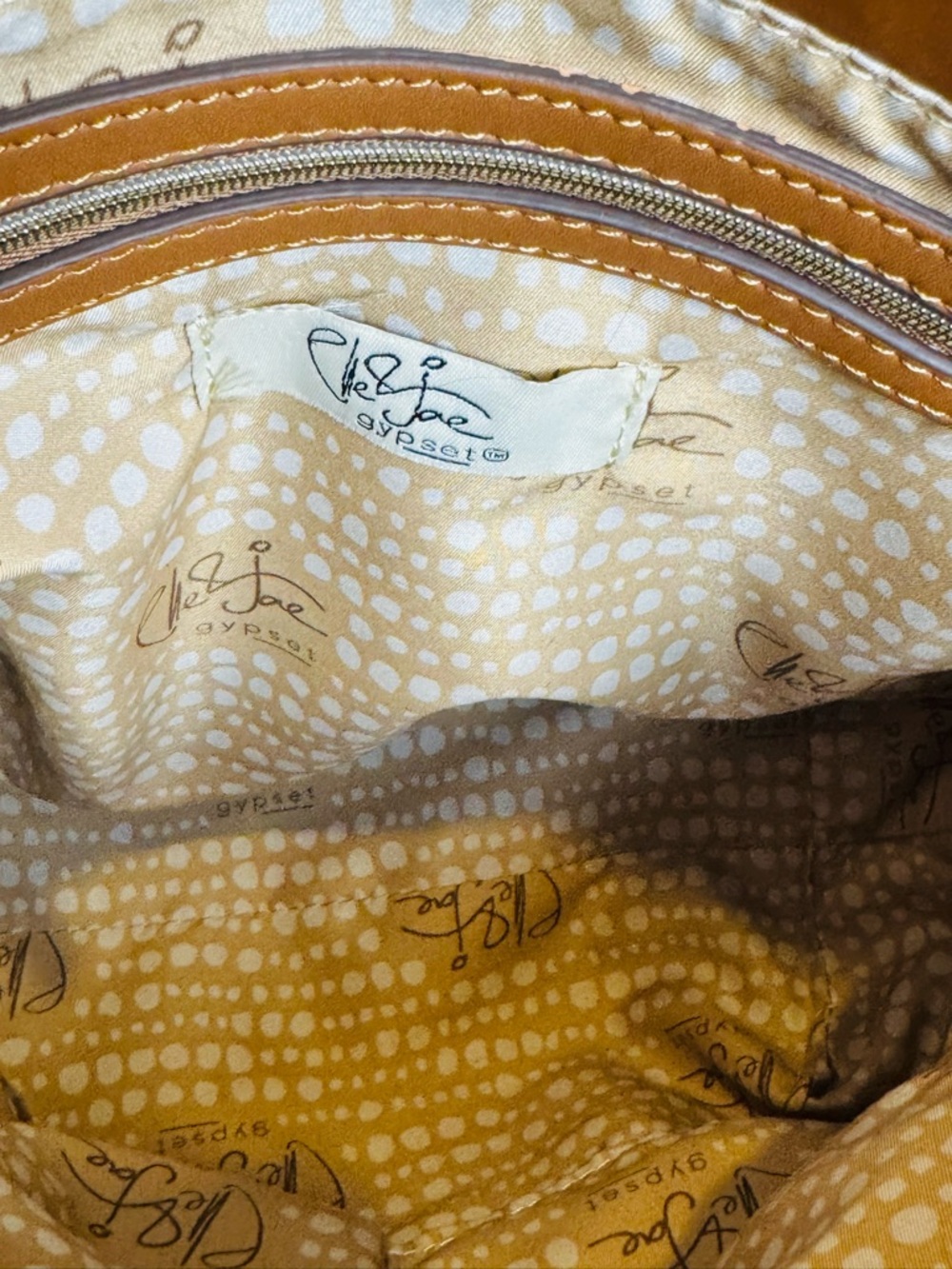 Elle Jae Gypset Brown Faux Leather Tote w/ Gold Bar Handles with Crossbody Strap - Picture 12 of 15